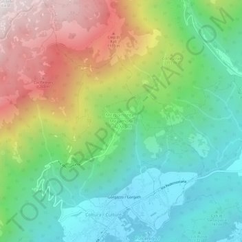 Carte topographique Mezzomonte, altitude, relief