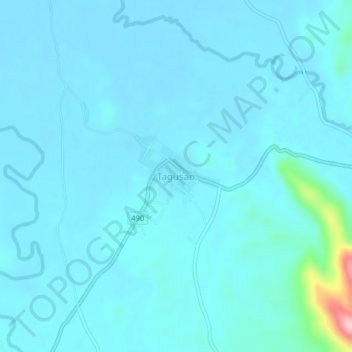 Carte topographique Tagusao, altitude, relief