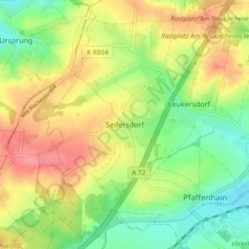 Carte topographique Seifersdorf, altitude, relief