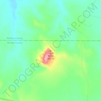 Carte topographique Signal Butte, altitude, relief