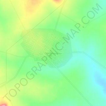 Carte topographique Dikodougou, altitude, relief