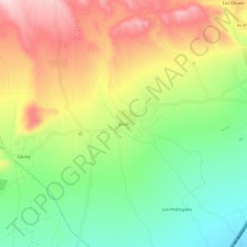 Carte topographique Úrcal, altitude, relief