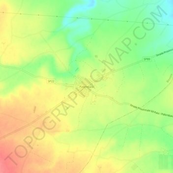 Carte topographique Palombaio, altitude, relief