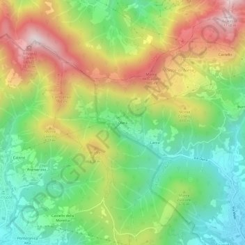 Carte topographique Olera, altitude, relief