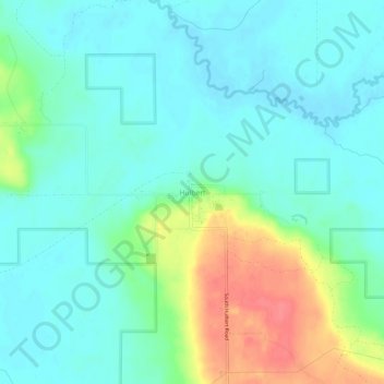 Carte topographique Hulbert, altitude, relief