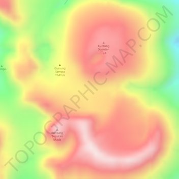 Carte topographique Sempu, altitude, relief