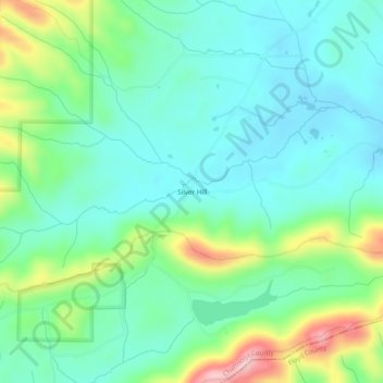Carte topographique Silver Hill, altitude, relief