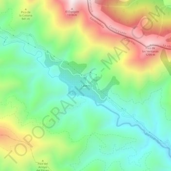 Carte topographique Cabezo, altitude, relief