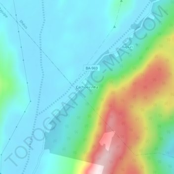 Carte topographique Cachoeirinha, altitude, relief