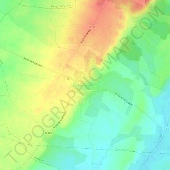 Carte topographique Cornusse, altitude, relief