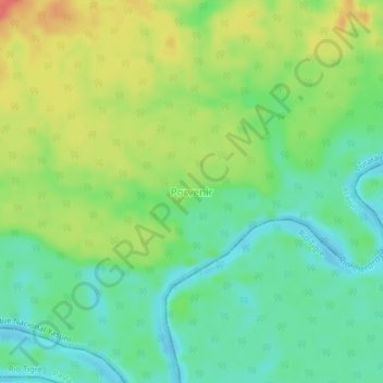Carte topographique Porvenir, altitude, relief