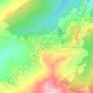 Carte topographique Ouled Amar, altitude, relief