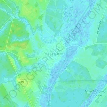 Carte topographique Vila do Riacho, altitude, relief