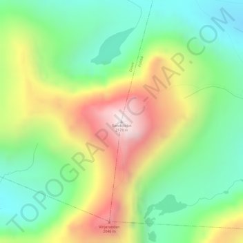 Carte topographique Rondslottet, altitude, relief