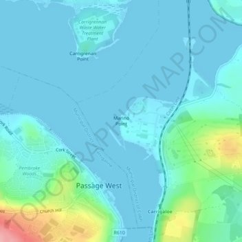 Carte topographique Marino Point, altitude, relief
