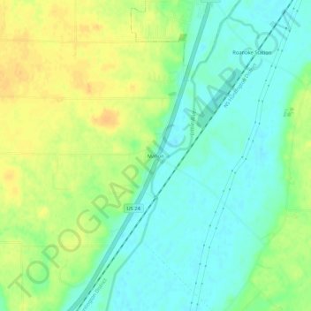 Carte topographique Mahon, altitude, relief