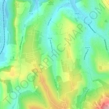 Carte topographique Vișan, altitude, relief