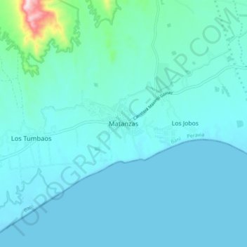 Carte topographique Matanzas, altitude, relief