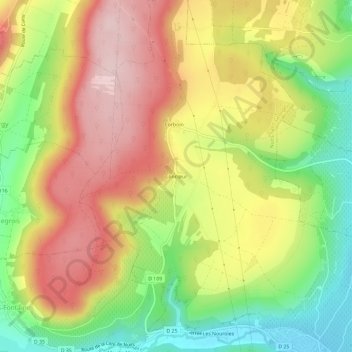 Carte topographique Concœur, altitude, relief
