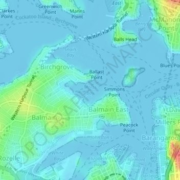 Carte topographique Mort's Bay, altitude, relief