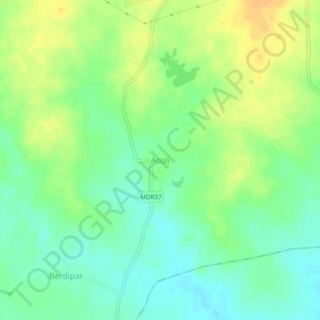 Carte topographique Asoli, altitude, relief