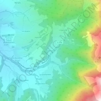 Carte topographique Les Ours, altitude, relief