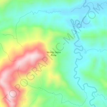 Carte topographique Vereda Santa Rosa, altitude, relief