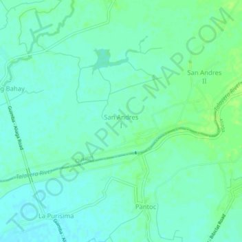 Carte topographique San Andres I, altitude, relief