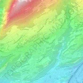 Carte topographique La Soie, altitude, relief