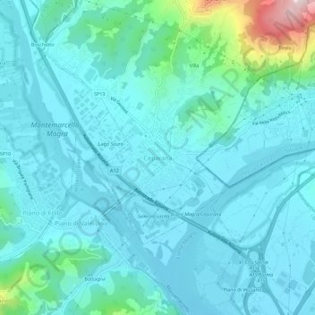 Carte topographique Ceparana, altitude, relief