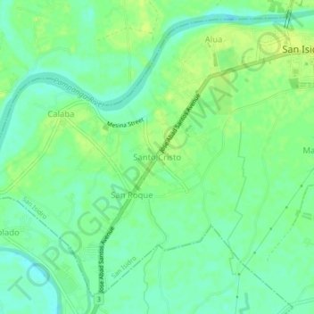 Carte topographique Santo Cristo, altitude, relief