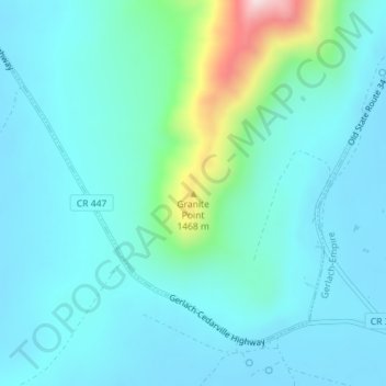 Carte topographique Granite Point, altitude, relief