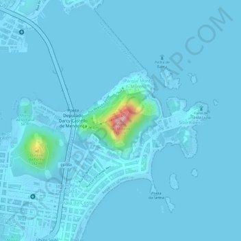 Carte topographique Morro do Moreno, altitude, relief