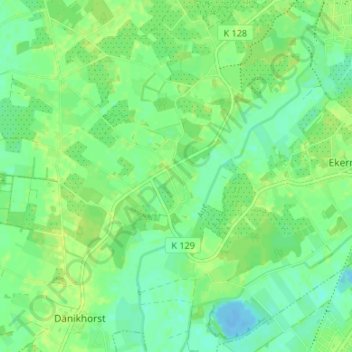 Carte topographique Querenstede, altitude, relief