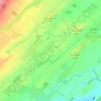 Carte topographique Harlaw, altitude, relief
