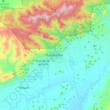 Carte topographique Catacamas, altitude, relief