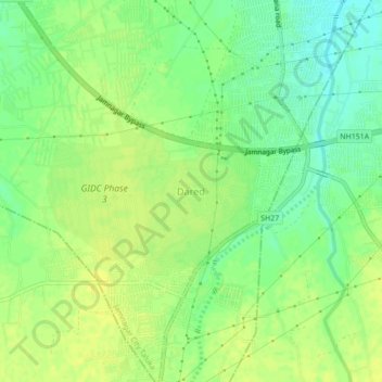 Carte topographique Dared, altitude, relief