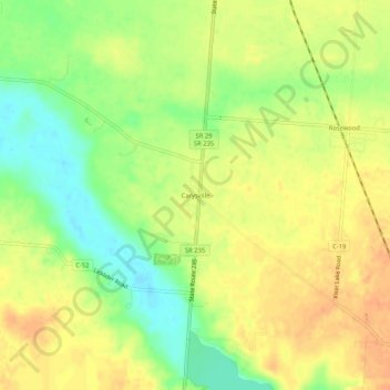 Carte topographique Carysville, altitude, relief