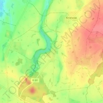 Carte topographique Tüzen, altitude, relief
