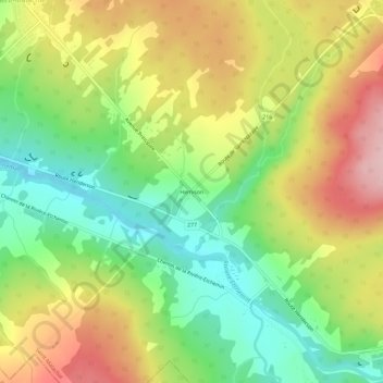 Carte topographique Hemison, altitude, relief