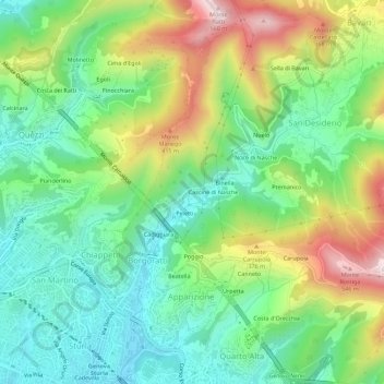 Carte topographique Maccagno, altitude, relief