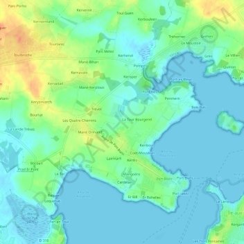 Carte topographique Bourgerel, altitude, relief