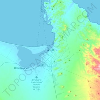 Carte topographique La Paz, altitude, relief