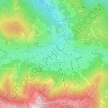 Carte topographique Niederau, altitude, relief