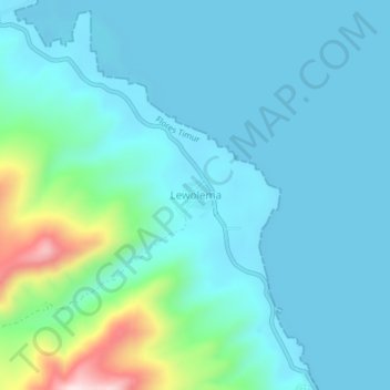 Carte topographique Lewolema, altitude, relief