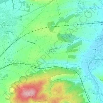 Carte topographique Zwerndorf, altitude, relief