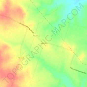 Carte topographique Aleman, altitude, relief