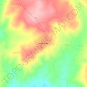 Carte topographique Barbosilândia, altitude, relief
