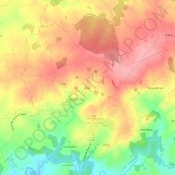 Carte topographique L'Âge, altitude, relief