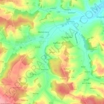 Carte topographique Gschaid, altitude, relief